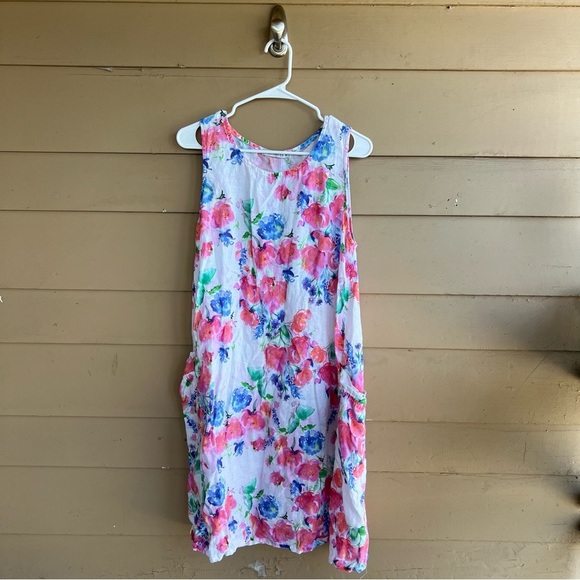 cut loose Dresses & Skirts - Cut Loose Floral Linen Midi Dress - Size M Vacation Lightweight Summer